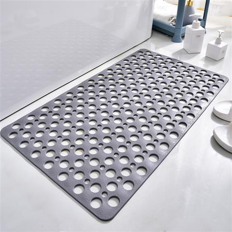 Square Non-slip Bathroom Mat with Suction Cup and Round Hole Design Shower Anti-Fall Household Shower Massage Quick Drainage Mat