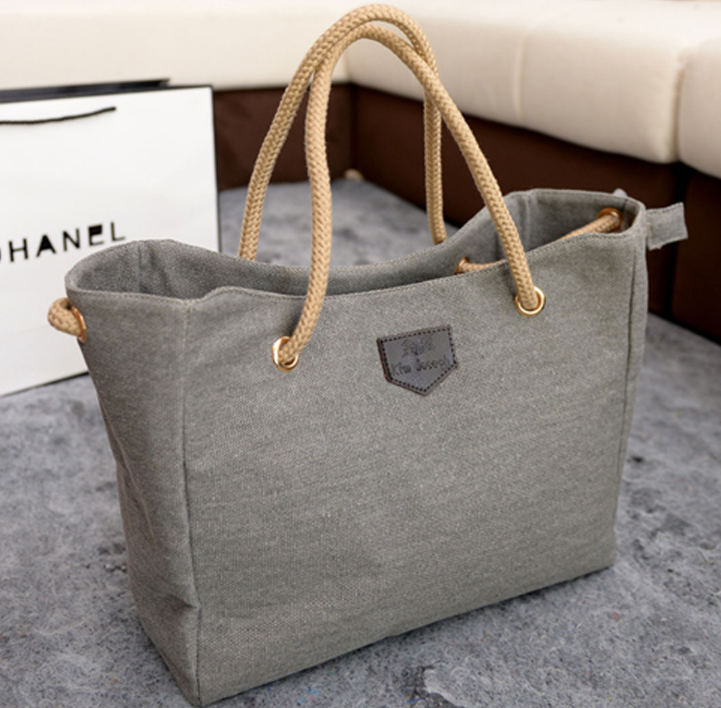 Canvas bag Korean version of the trend of simple shopping bags handbags shoulder mobile handbags