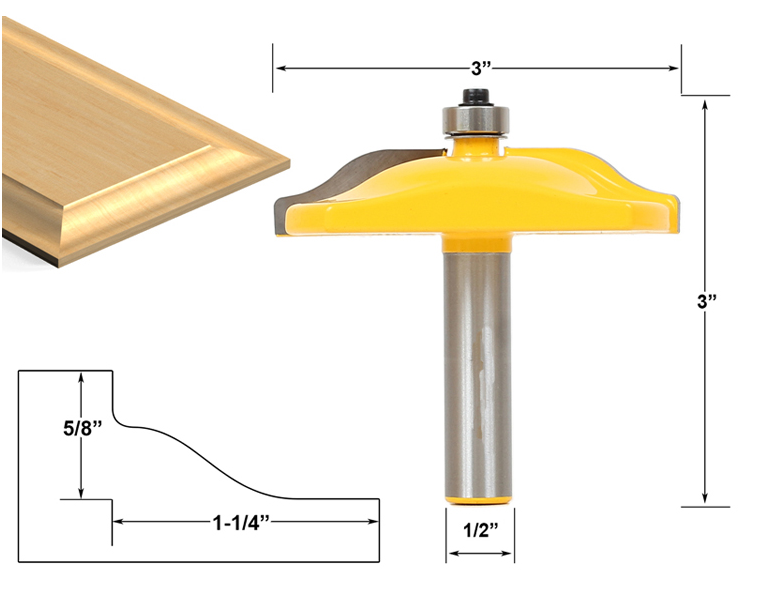 High-grade 3-piece woodworking cutter