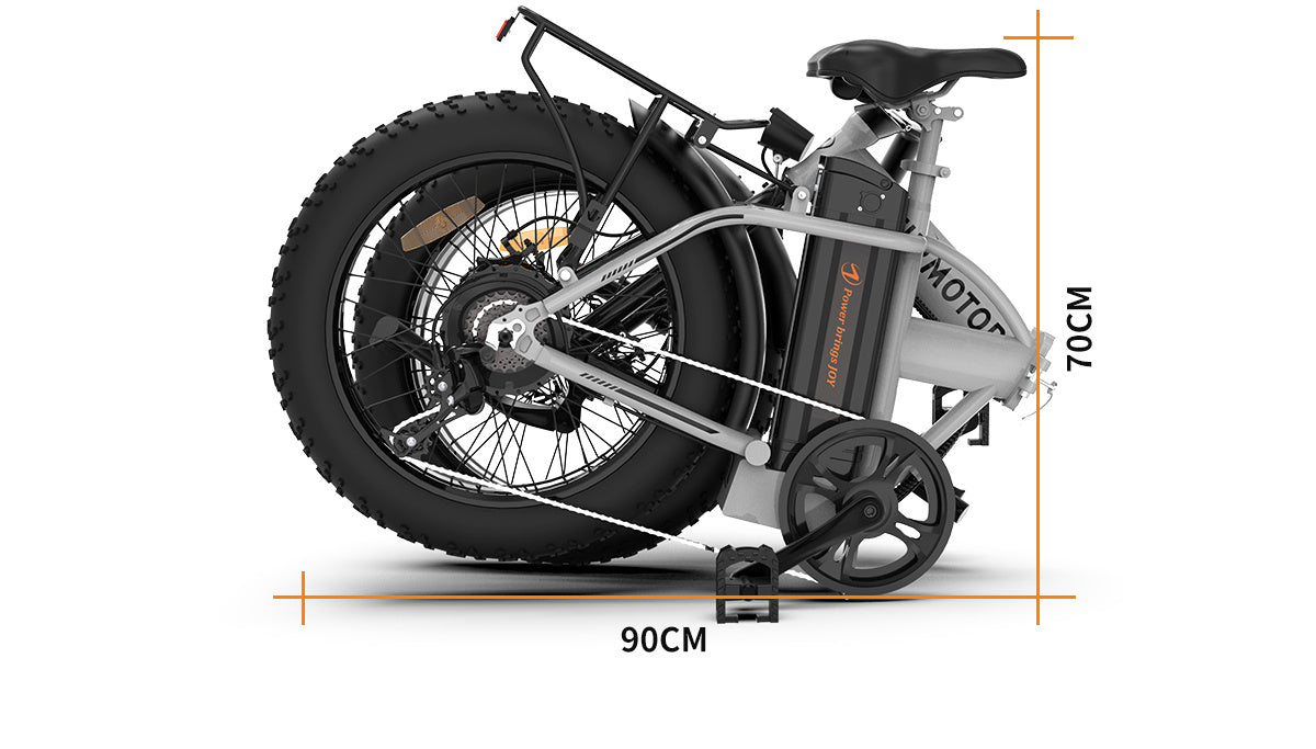 20x4.0 Inch Foldable Fat Tire Electric Bike 48V 12.5AH Extended Range Dual Disc Brakes  Fenders