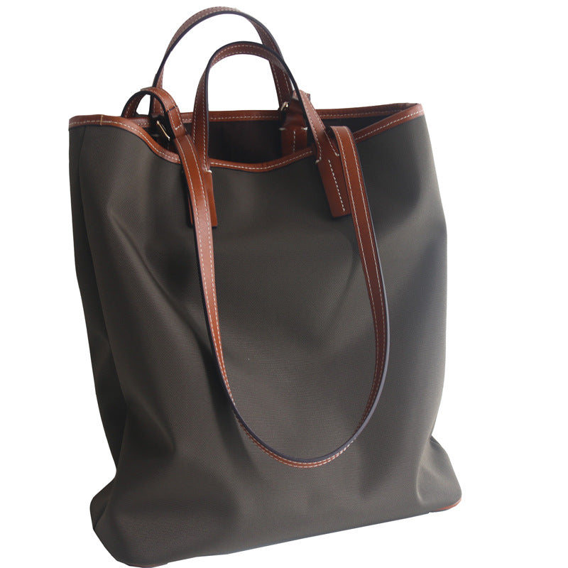 File Commuter With Cowhide Tote Clash Color