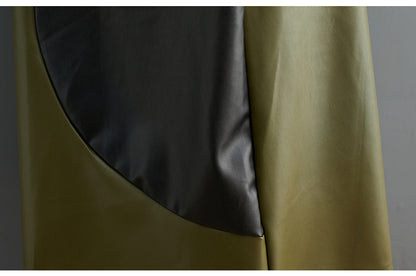 Color Contrast Patchwork Simple Graceful Vest Skirt