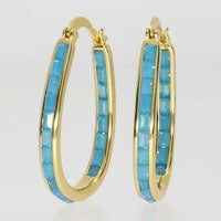 European And American Plated Gold Sapphire Earrings