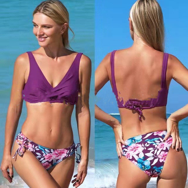 Fashion Swimsuit Small Chest Push Up Split Seaside Swimsuit