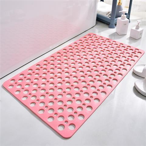 Square Non-slip Bathroom Mat with Suction Cup and Round Hole Design Shower Anti-Fall Household Shower Massage Quick Drainage Mat