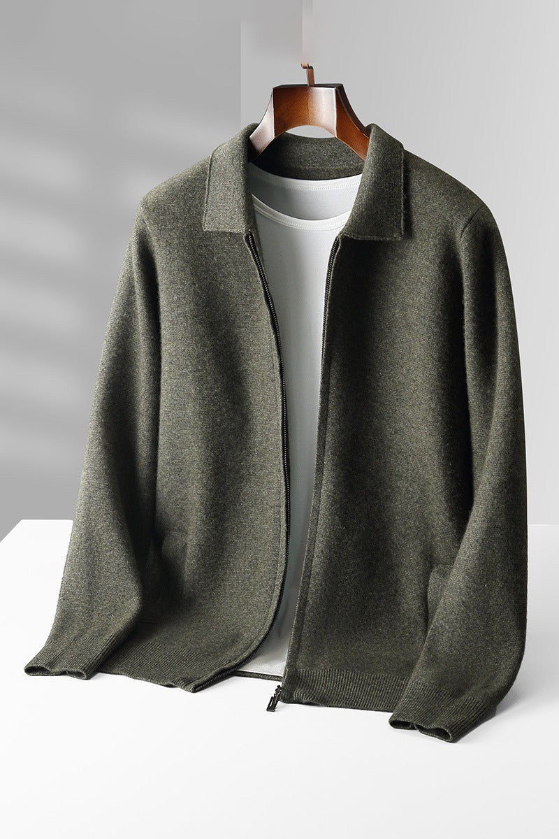Men's Autumn And Winter Wool Knit Cardigan Loose Outer Wear