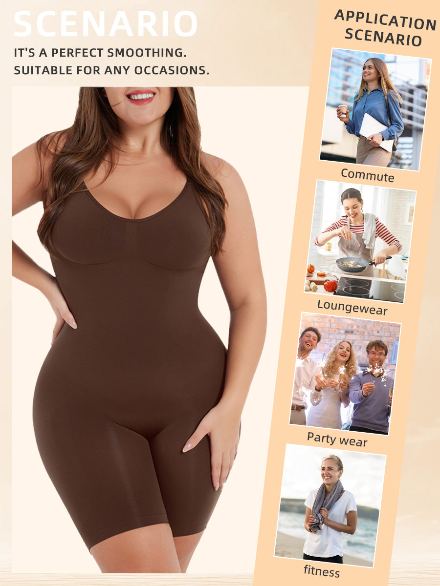 Simple Waist Fitted Belly Contracting And Hip Lifting Exposed Back Beauty Back Boxer Jumpsuit