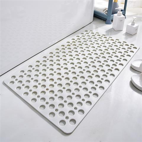 Square Non-slip Bathroom Mat with Suction Cup and Round Hole Design Shower Anti-Fall Household Shower Massage Quick Drainage Mat