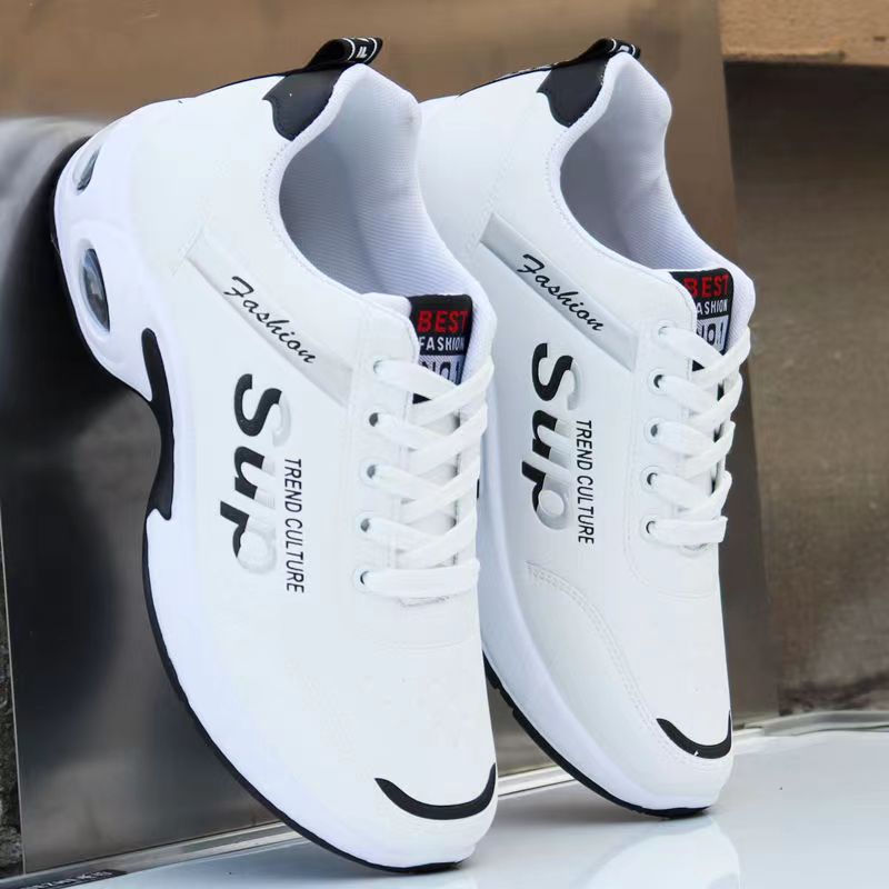 Mesh Slip On Air Cushion Shoes For Men Outdoor Breathable  Lace-up Sneakers Casual Lightweight Running Sports Shoes