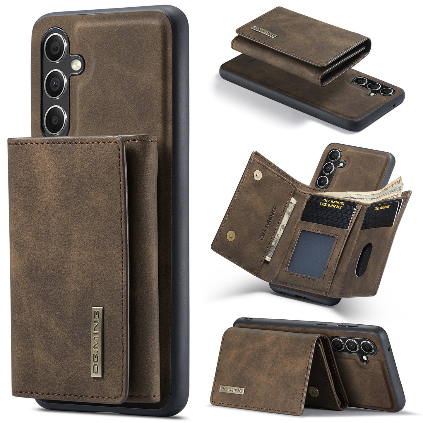 Strong Magnetic Split Wallet Protective Leather Case Two-in-one Magnetic Wallet Phone Case
