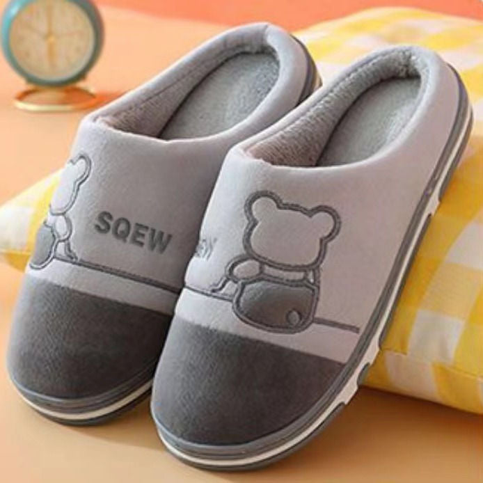 Men's And Women's Winter Fleece-lined Non-slip Slippers