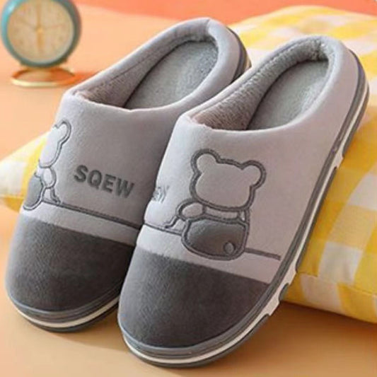 Men's And Women's Winter Fleece-lined Non-slip Slippers