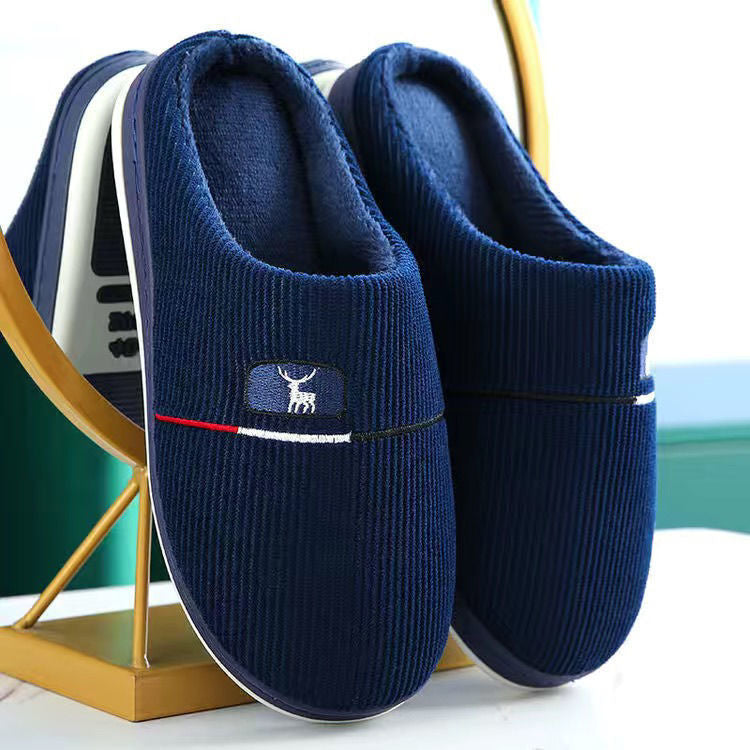 Men's And Women's Winter Fleece-lined Non-slip Slippers