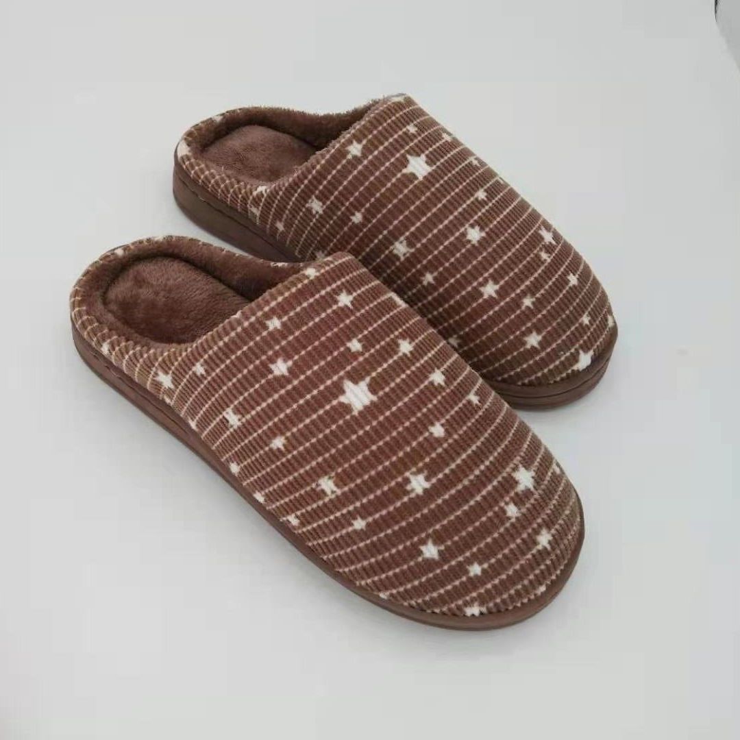 Men's And Women's Winter Fleece-lined Non-slip Slippers