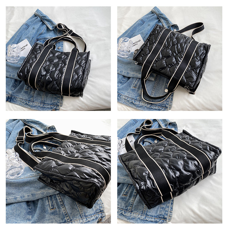 Rhombus Sewing Tote Bag Winter Designer Luxury Down Shoulder Bag High Capacity Commuting Personalized Handbags For Women