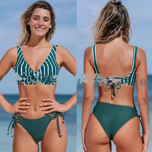 Fashion Swimsuit Small Chest Push Up Split Seaside Swimsuit