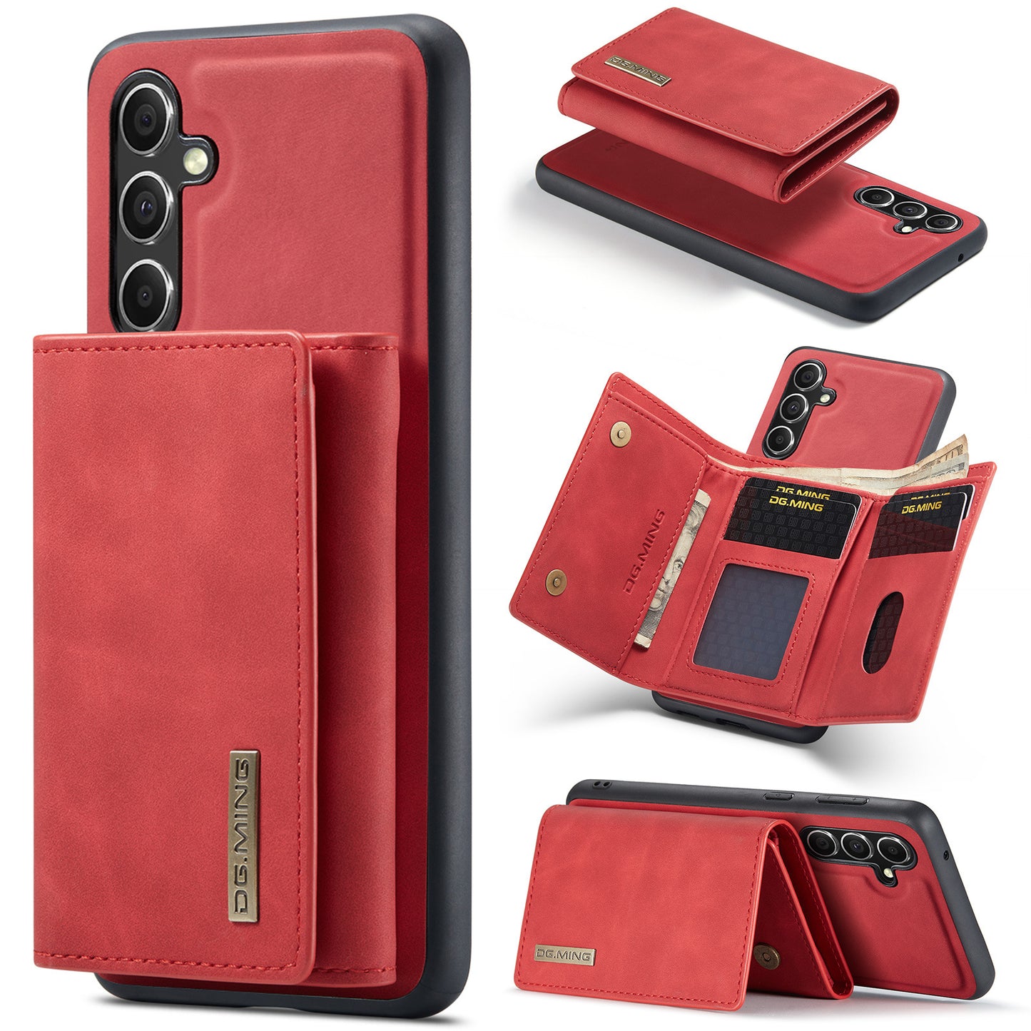 Strong Magnetic Split Wallet Protective Leather Case Two-in-one Magnetic Wallet Phone Case