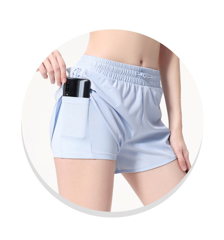 Women's Summer High Waist Casual Quick-drying Breathable Drawstring Sports Yoga Shorts