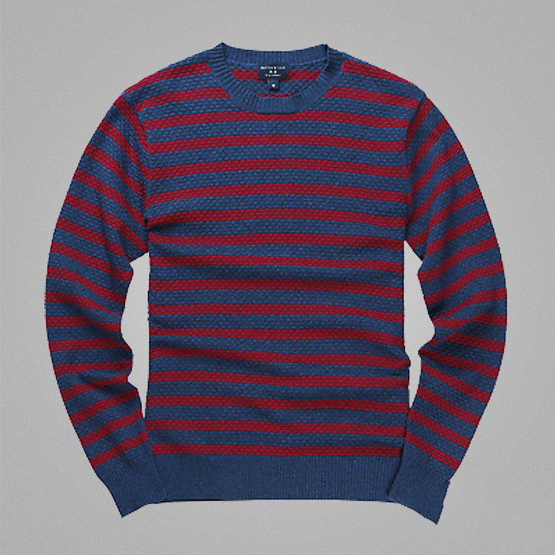 Striped Sweater Crew Neck Korean Style Student