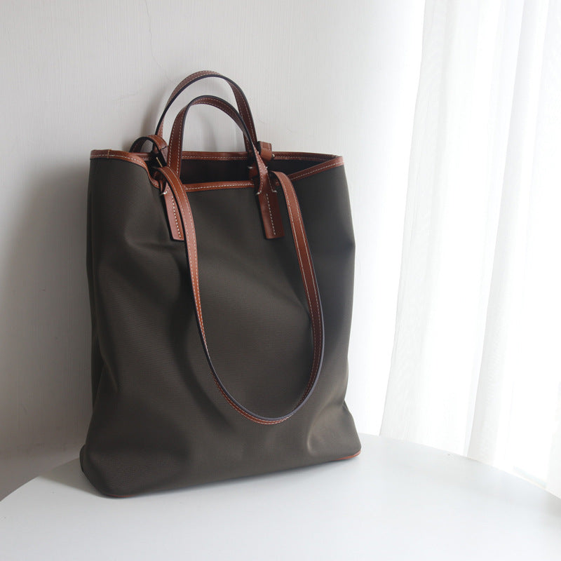 File Commuter With Cowhide Tote Clash Color
