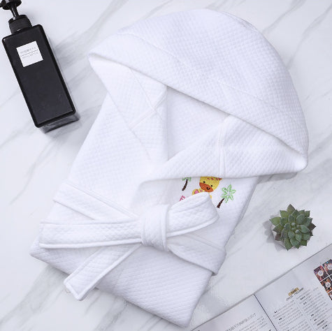 Children's Bathrobes Female Cartoon Cotton Nightgown Boys Girls Swimming Wearable Bath Towels Bathrobe