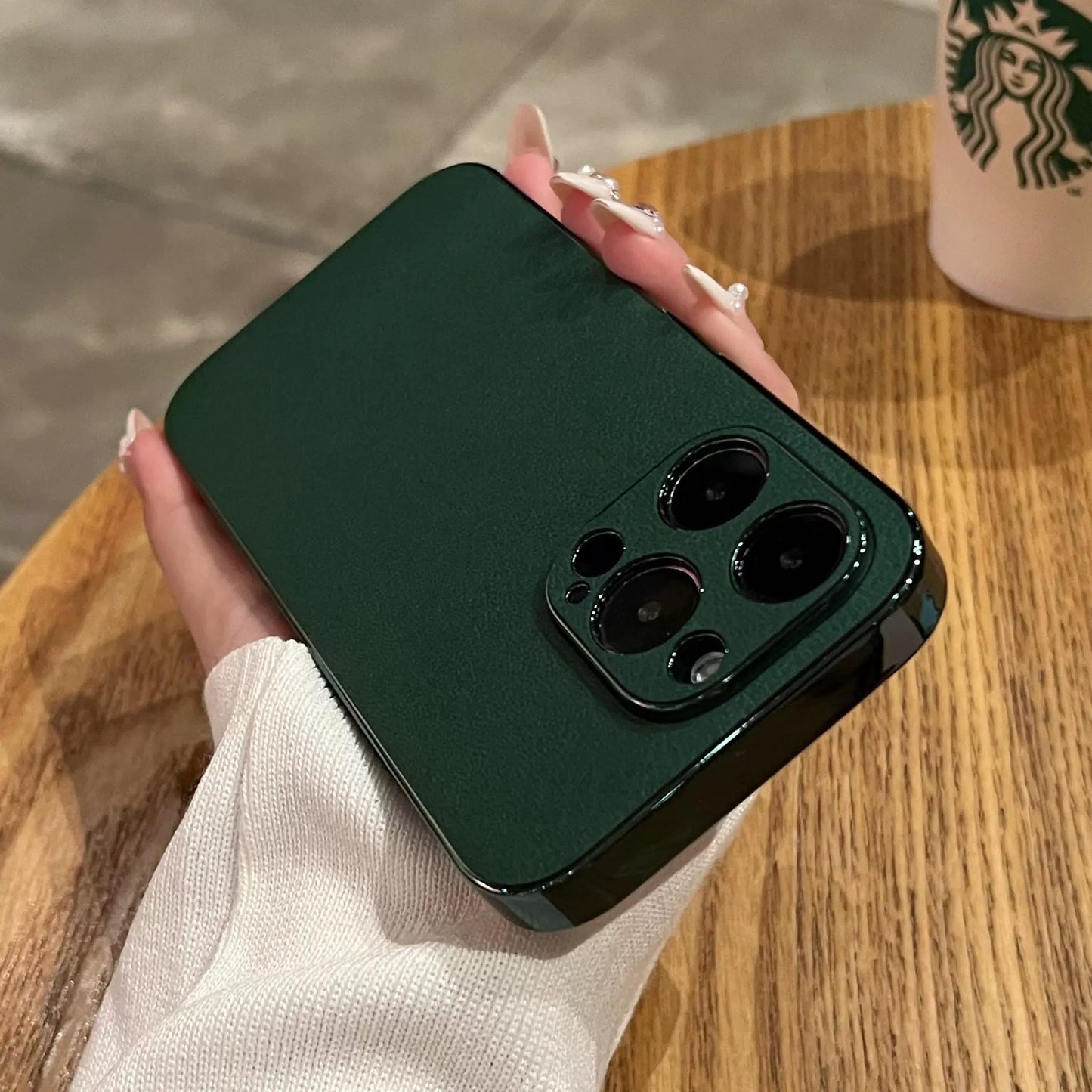 Electroplated Litchi Pattern Full Package Phone Case