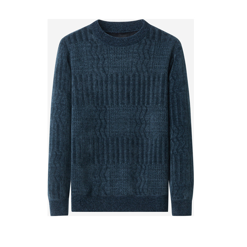 Crew Neck Casual Jacquard Undercoat Sweater