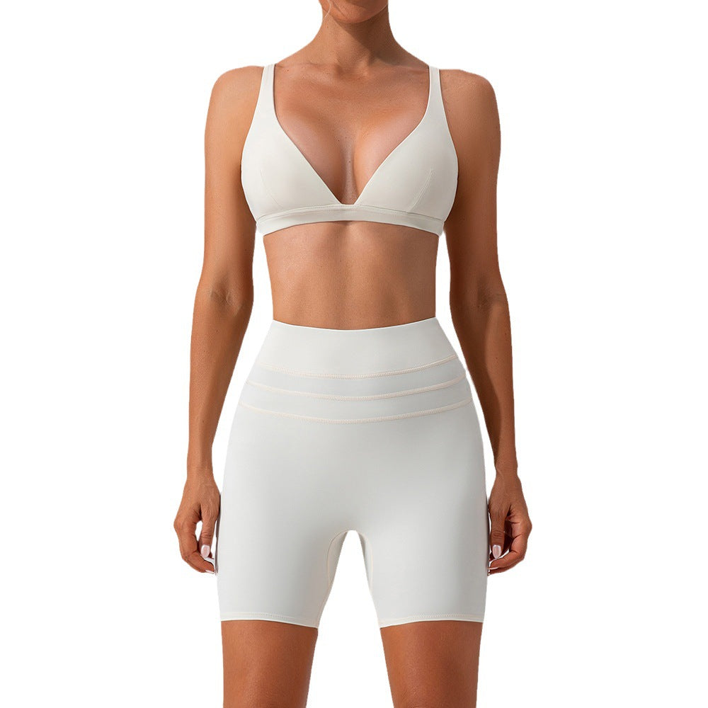 Quick-drying Skinny Yoga Clothes Suit Running Leisure Nude Feel Sports Training Fitness Suit