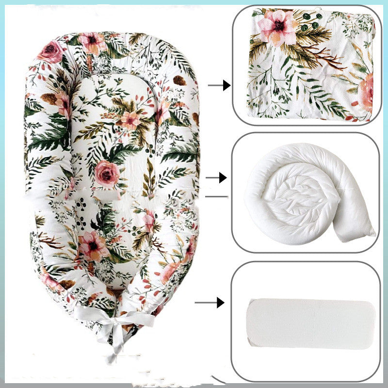 Newborn Baby Crib Middle Bed Portable Removable