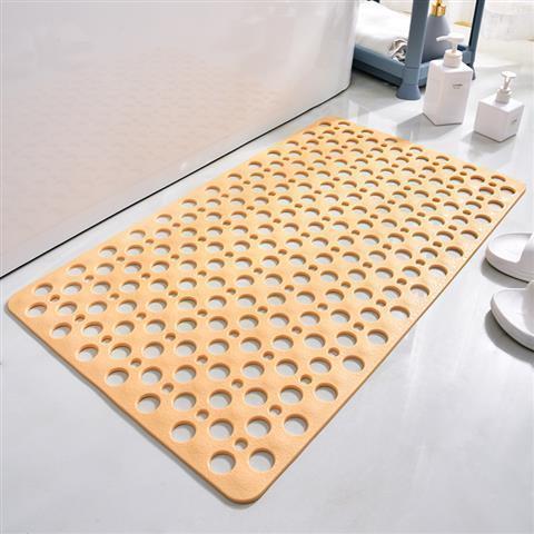 Square Non-slip Bathroom Mat with Suction Cup and Round Hole Design Shower Anti-Fall Household Shower Massage Quick Drainage Mat