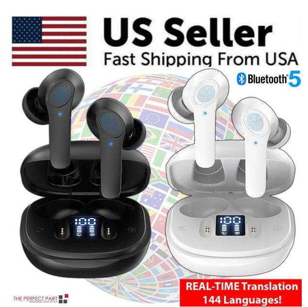 Translator Earbuds 144 Languages Real Time Online Off-line Translation Earphones