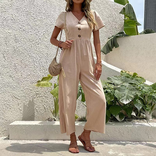Women's Casual Summer Wide-leg Jumpsuit