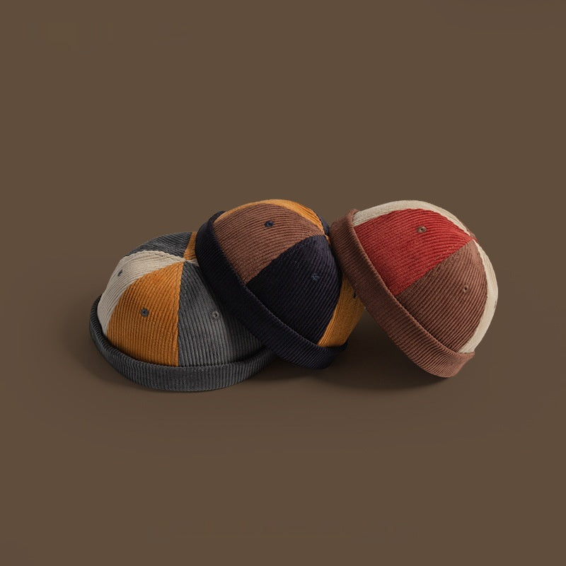 Women's Retro Corduroy Color Matching Hat