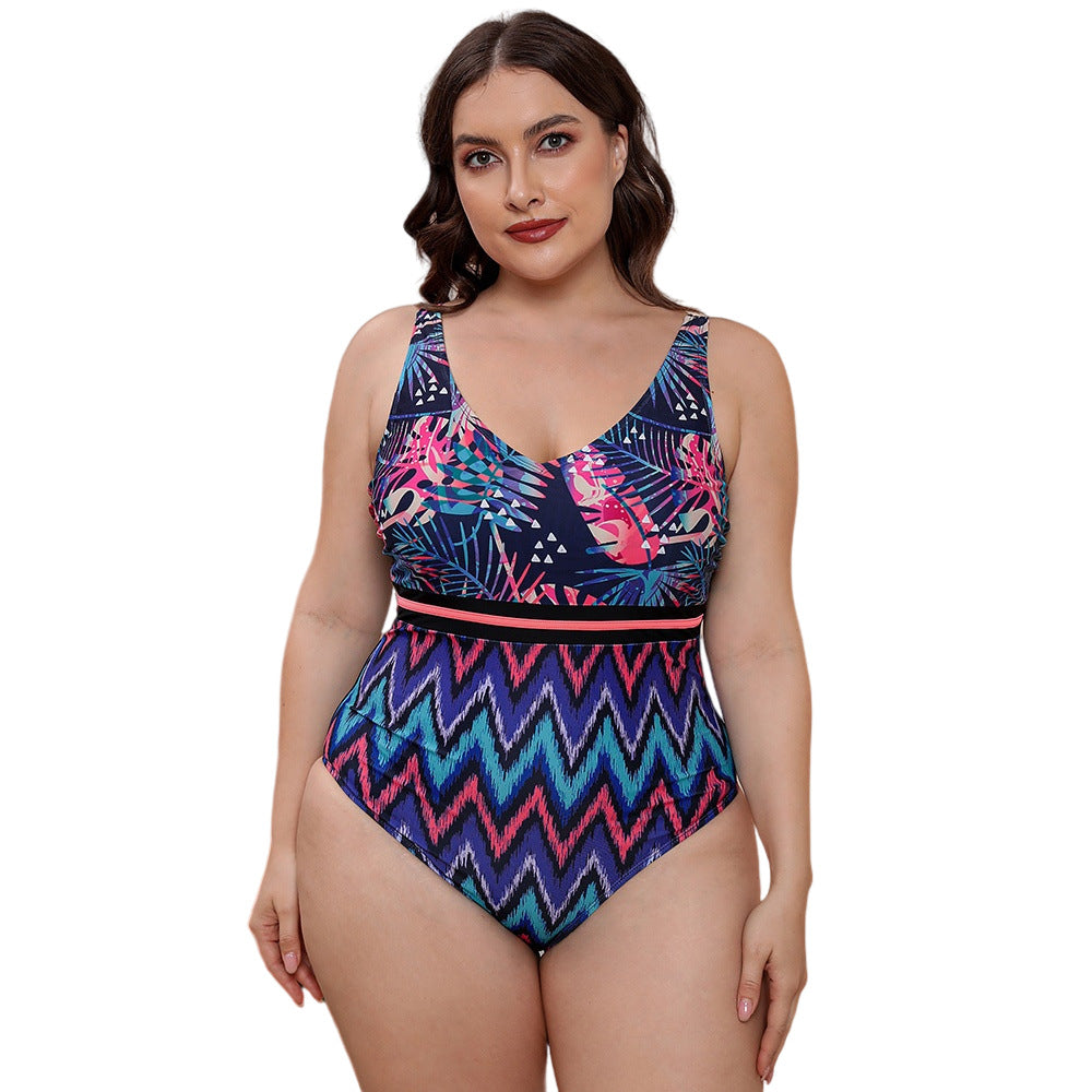 Hot Spring Vacation Spaghetti Straps Striped Vest Swimsuit Printed Women