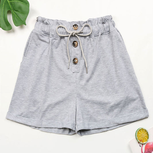 Summer High Waist Elastic Casual Sports Shorts For Women